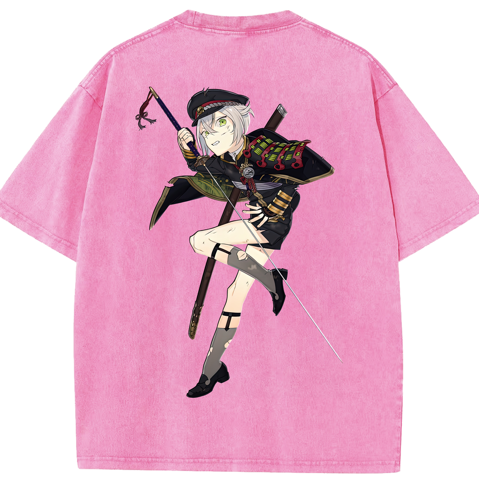 （画像用） 刀剣乱舞 Touken Ranbu 綿100% ヴィンテージ風 半袖Tシャツ（背面プリント）